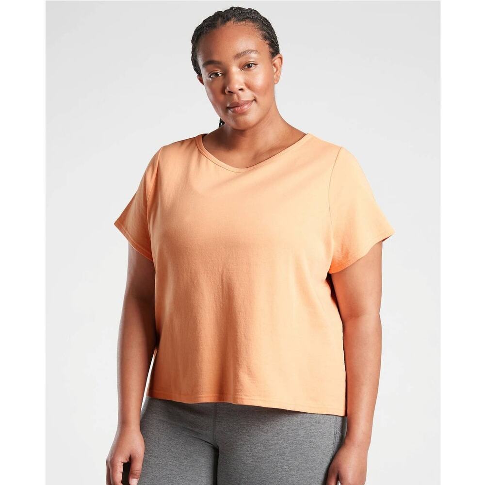 NWT Athleta Sundown Boatneck Tee - 1X-  warm sunset  orange - 1X
